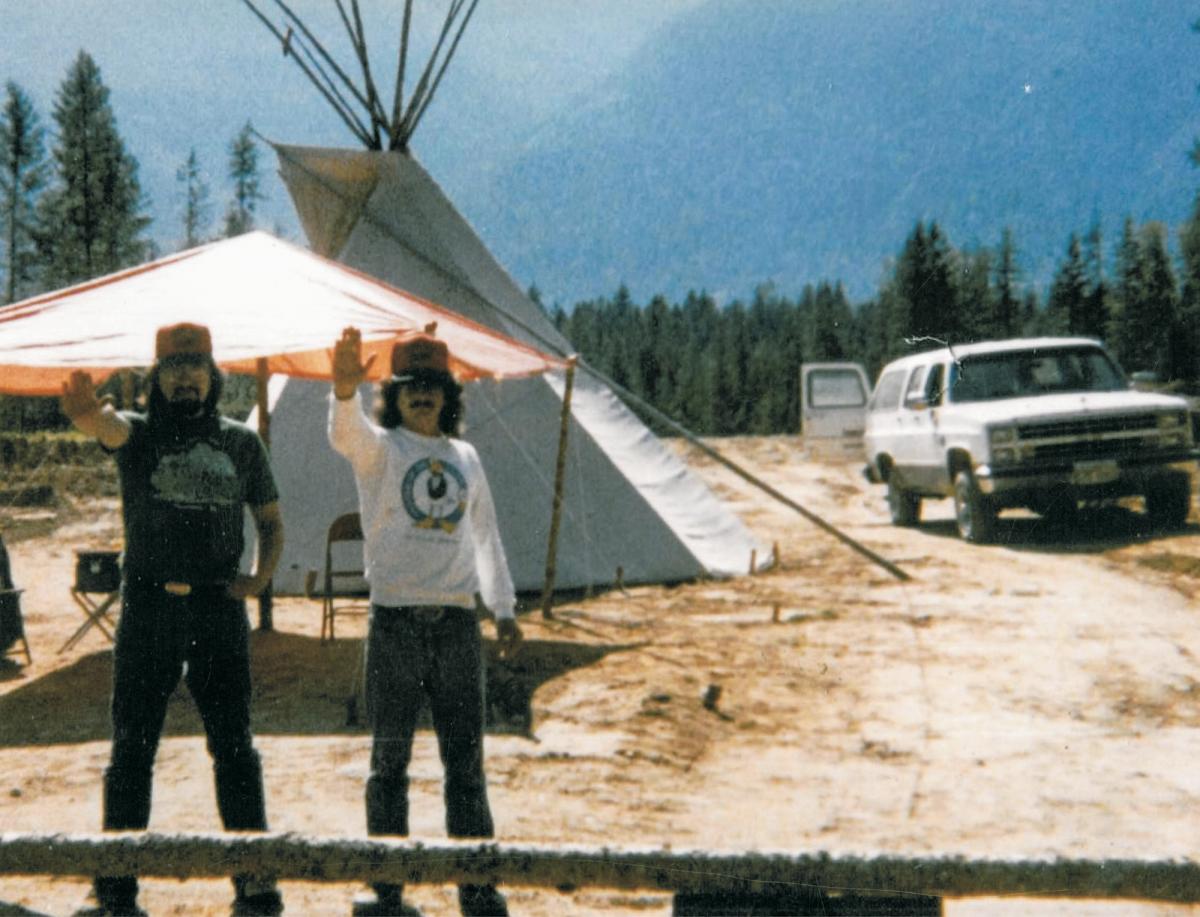 Pictured are Kim Swan (left) and Ed Banning (right), Vallican Blockade, 1989